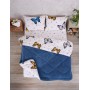ETE HOMETEX ÇİFT KİŞİLİK LÜX WELSOFT YORGAN SETİ 195X215CM KELEBEK İNDİGO 8696474231942